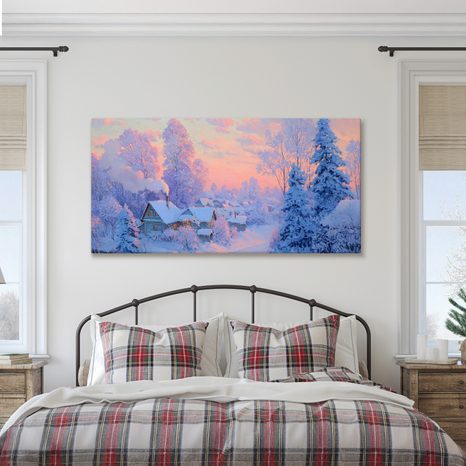 WEIHNACHTLICHES WANDBILD ZAUBERHAFTES WINTERDORF - WEIHNACHTS- UND WINTERBILDER - BILDER