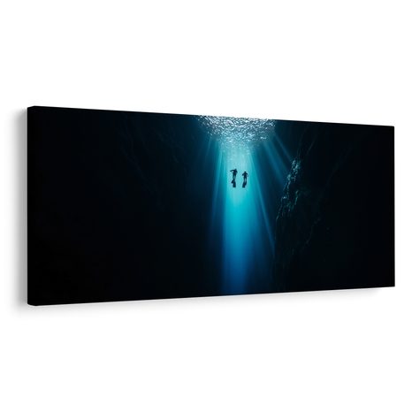 QUADRO SU TELA – IMMERSIONE NELL'ABISSO BLU - QUADRI MARE E SPIAGGIA - STAMPE E QUADRI