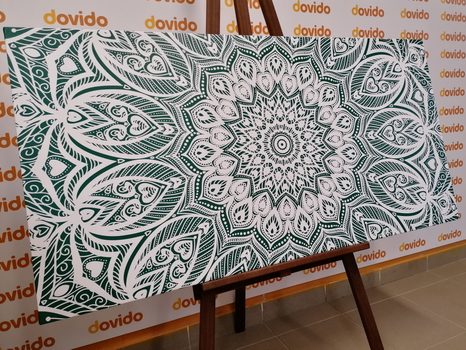 OBRAZ MANDALA HARMONIE NA ZELENÉM POZADÍ - OBRAZY FENG SHUI - OBRAZY