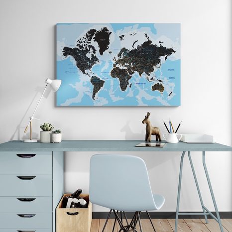 OBRAZ NA KORKU MODERNÍ MAPA SVĚTA - OBRAZY NA KORKU - OBRAZY