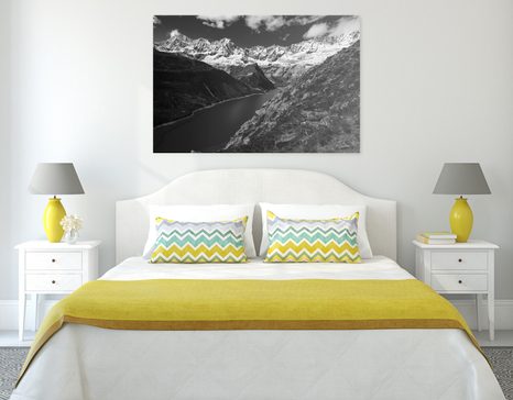 WANDBILD NATIONALPARK PATAGONIEN IN ARGENTINIEN IN SCHWARZ-WEISS - SCHWARZ-WEISSE BILDER - BILDER