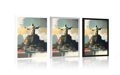 PLAKÁT SOCHA JEŽÍŠE V RIO DE JANEIRU - HORY - PLAKÁTY