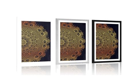 POSTER – MANDALA ORIENTALE DORATA - FENG SHUI - POSTER