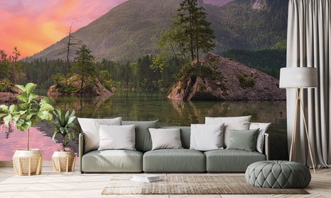 CARTA DA PARATI – TRAMONTO SUL PAESAGGIO MONTANO - CARTA DA PARATI NATURA - CARTA DA PARATI