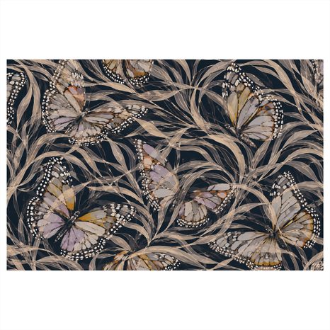 TABLEAU SUR TOILE – PAPILLONS DANS UNE VÉGÉTATION DÉLICATE - TABLEAUX PAPILLONS - TABLEAUX