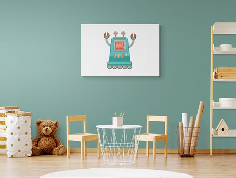 QUADRO SU TELA – PER PICCOLI AMANTI DEI ROBOT - QUADRI PER BAMBINI - STAMPE E QUADRI