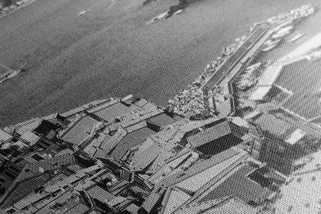 OBRAZ ČERNOBÍLÉ POBŘEŽÍ ITÁLIE - ČERNOBÍLÉ OBRAZY - OBRAZY