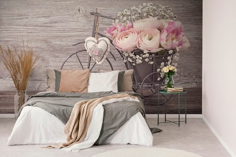 ΑΥΤΟΚΌΛΛΗΤΗ ΤΟΙΧΟΓΡΑΦΊΑ ΛΟΥΛΟΎΔΙΑ ΣΕ VINTAGE ΒΆΖΟ - ΑΥΤΟΚΌΛΛΗΤΕΣ ΤΑΠΕΤΣΑΡΊΕΣ - ΤΑΠΕΤΣΑΡΊΕΣ