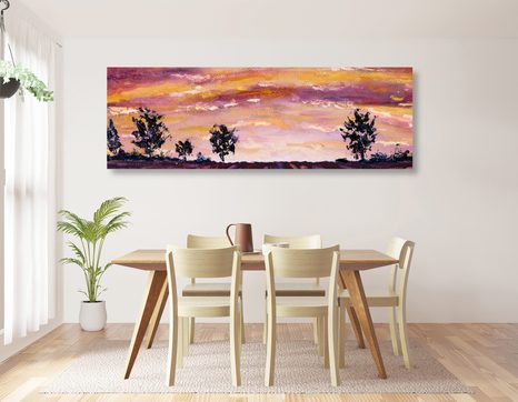 WANDBILD ÖLGEMÄLDE DES LAVENDELFELDES - ABSTRAKTE BILDER - BILDER