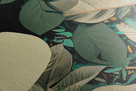 WANDBILD MIT BLÄTTERN BEDECKTE FRAU - WANDBILDER FRAUEN - BILDER