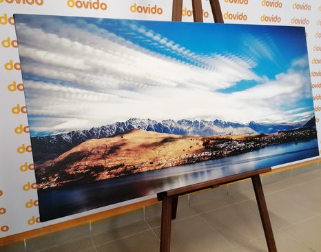 WANDBILD UNTERGEHENDE SONNE ÜBER DEM SEE - BILDER VON NATUR UND LANDSCHAFT - BILDER