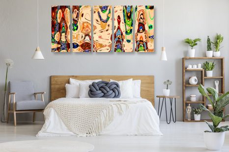 5-RÉSZES KÉP ANYA ABSZTRAKT KIVITELBEN - ABSZTRAKT KÉPEK - KÉPEK