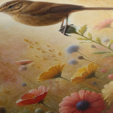 OBRAZ LETNÍ LOUKA S PTÁČKEM - OBRAZY PTÁCI - OBRAZY