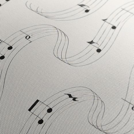 WANDBILD MUSIKALISCHE NOTEN AUF WELLEN - MUSIKBILDER - BILDER