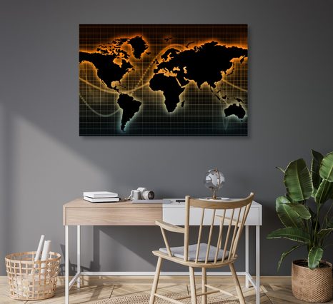 OBRAZ MAPA S ORIGINÁLNÍM POZADÍM - OBRAZY MAPY - OBRAZY