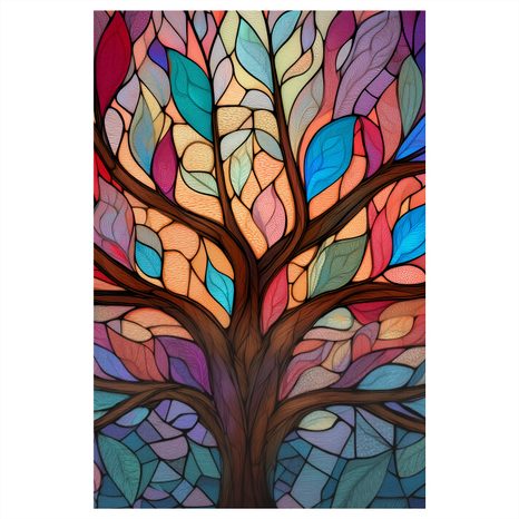 OBRAZ STROM ŽIVOTA V DUHOVÝCH BARVÁCH - OBRAZY STROMY ŽIVOTA - OBRAZY