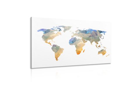 WANDBILD POLYGONALE WELTKARTE - WELTKARTEN ALS BILDER - BILDER