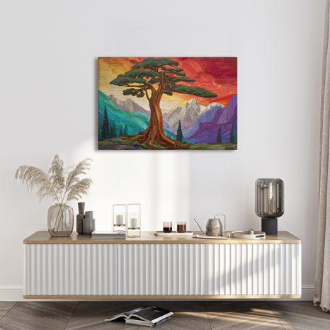 OBRAZ NÁDHERNÝ STROM ŽIVOTA V HORÁCH - OBRAZY STROMY ŽIVOTA - OBRAZY