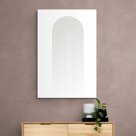 OBRAZ MINIMALISTICKÁ DUHA MID-CENTURY - ABSTRAKTNÍ OBRAZY - OBRAZY