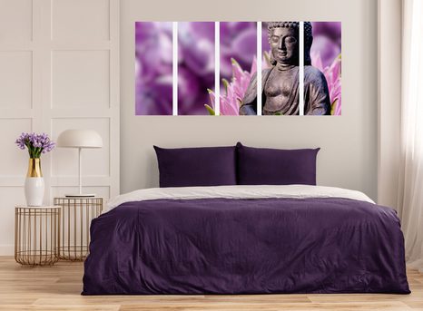 5-DÍLNÝ OBRAZ KLIDNÝ BUDHA - OBRAZY FENG SHUI - OBRAZY