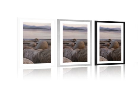 POSTER MIT PASSEPARTOUT AM UFER DES FLUSSES - MOTIVE AUS UNSERER WERKSTATT - POSTER