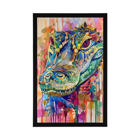 POSTER KROKODIL ALS GEMÄLDE-NACHAHMUNG - KROKODILE - POSTER