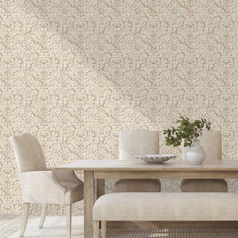 SAMOLEPÍCÍ FOTOTAPETA BÉŽOVÝ VINTAGE ORNAMENTÁLNÍ VZOR - VZOROVANÉ TAPETY - TAPETY