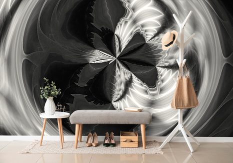 TAPETA UMĚLECKÁ ABSTRAKCE V ČERNOBÍLÉM - ČERNOBÍLÉ TAPETY - TAPETY