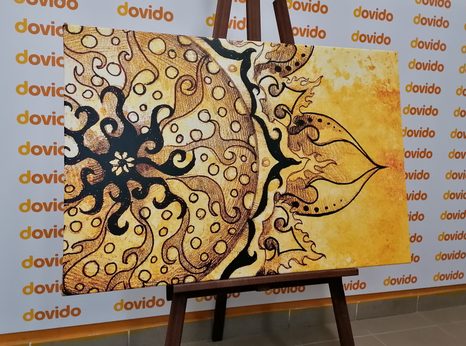 КАРТИНА НА ПЛАТНО – МАНДАЛА С ВИНТИДЖ НОТКА - ФЪН ШУЙ КАРТИНИ - КАРТИНИ