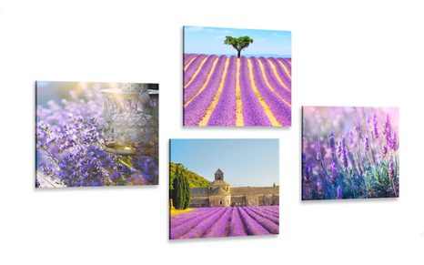 SET DI QUADRI BENESSERE DELLA LAVANDA - COLLEZIONI DI QUADRI - QUADRI