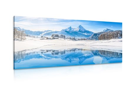 CANVAS PRINT SNOWY LANDSCAPE IN THE ALPS - PICTURES OF NATURE AND LANDSCAPE - PICTURES