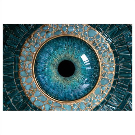 TABLEAU SUR TOILE – ŒIL TURQUOISE DANS L’OR - TABLEAUX PAR THÈME - TABLEAUX