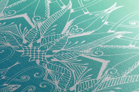 KÉP FEHÉR MANDALA ZÖLDES KÉK HÁTTÉREN - FENG SHUI KÉPEK - KÉPEK