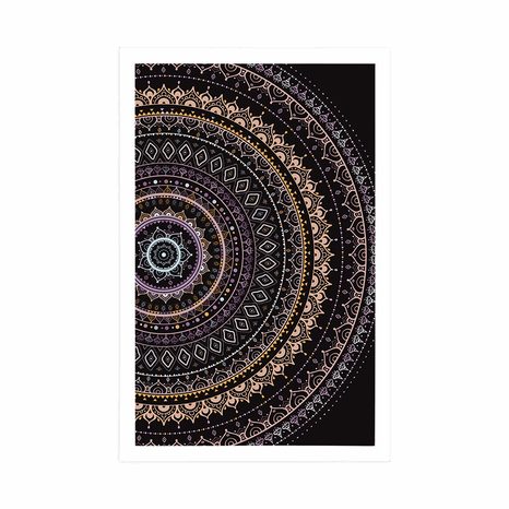 PLAGÁT MANDALA SO VZOROM SLNKA VO FIALOVÝCH ODTIEŇOCH - FENG SHUI - PLAGÁTY