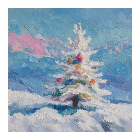 WANDBILD WINTERZAUBER MIT WEIHNACHTSBAUM - WEIHNACHTS- UND WINTERBILDER - BILDER