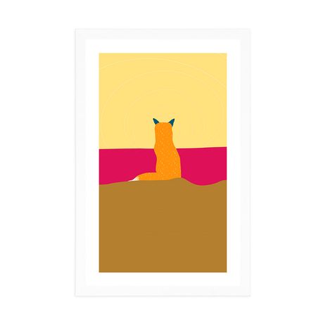 POSTER MIT PASSEPARTOUT NEUGIERIGER FUCHS - MOTIVE AUS UNSERER WERKSTATT - POSTER