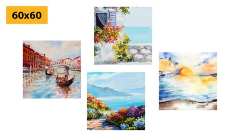 SET DI QUADRI – PAESAGGIO DIPINTO - COLLEZIONI DI QUADRI - STAMPE E QUADRI