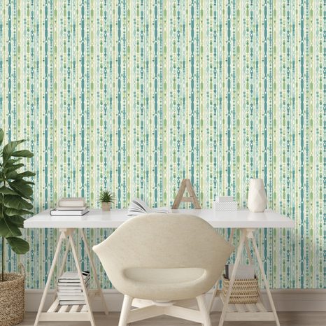 SAMOLJEPLJIVA TAPETA ZELENE I PLAVE VERTIKALNE PRUGE - TAPETE S UZORKOM - TAPETE