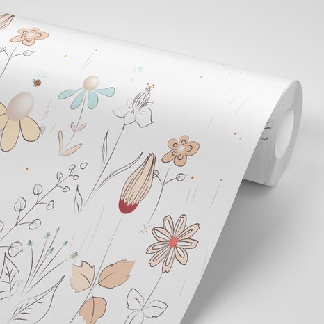 TAPÉTA VIRÁGOS RÉT FEHÉR KIVITELBEN - VIRÁGMINTÁS TAPÉTÁK - TAPÉTÁK