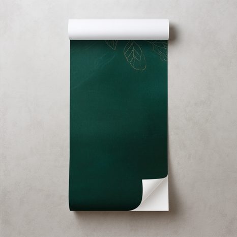 SAMOLEPIACA TAPETA ZLATÉ LISTY NA SMARAGDOVO ZELENEJ - TAPETY LISTY - TAPETY