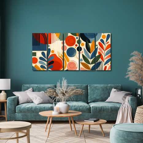 5-DIELNY OBRAZ MODERNÉ ABSTRAKTNÉ TVARY - ABSTRAKTNÉ OBRAZY - OBRAZY