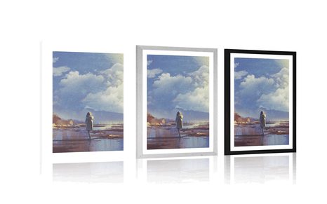 PLAKAT Z PASSE-PARTOUT KOBIETA W ŚWIECIE FANTAZJI - LUDZIE - PLAKATY