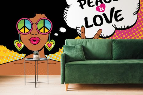 TAPETA ŽIVOT V MÍRU - PEACE & LOVE - POP ART TAPETY - TAPETY