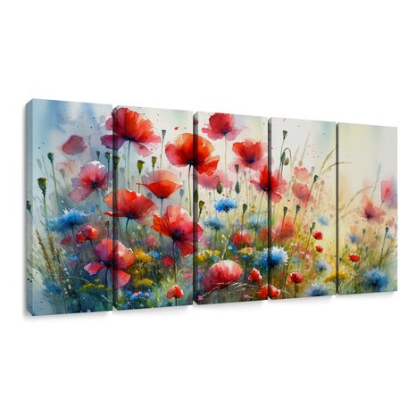 WANDBILD BLÜHENDE SOMMERWIESE - WANDBILDER FELDER UND WIESEN - BILDER