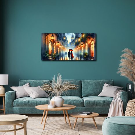 WANDBILD GASSE IM LICHT VON LATERNEN - BILDER VON MENSCHEN - BILDER