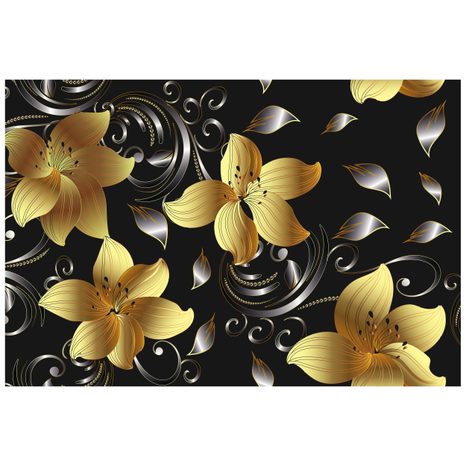 SELF ADHESIVE WALLPAPER LUXURIOUS GOLDEN LILY - WALLPAPERS - 🔥 TOTAL SALE 🔥