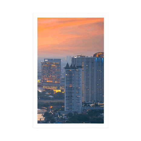 PLAKAT POGLED NA SONČNI ZAHOD V BANGKOKU - MESTA - PLAKATI