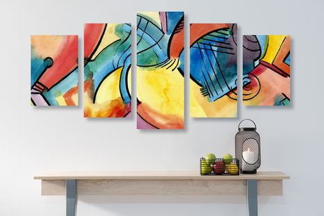 5-CZĘŚCIOWY OBRAZ SZTUKA ABSTRAKCYJNA - OBRAZY ABSTRAKCYJNE - OBRAZY