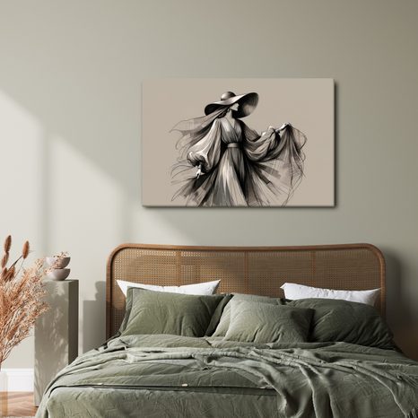 OBRAZ ŽENA V ŠATECH A KLOBOUKU - OBRAZY ŽENY - OBRAZY