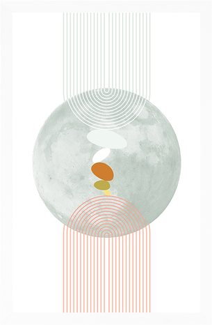 POSTER MODERNER KREIS MIT EINEM REGENBOGEN MID-CENTURY - MOTIVE AUS UNSERER WERKSTATT - POSTER